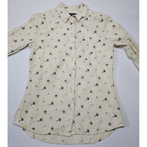 United By Blue All Over Ice-Fishing Print Shirt Women's XS - Picture 2 of 13